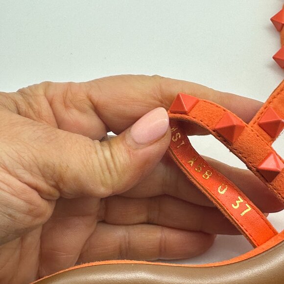 Valentino Rockstud Studded Suede Ankle Tie Flat Gladiator Sandals Shoes - Picture 10 of 12